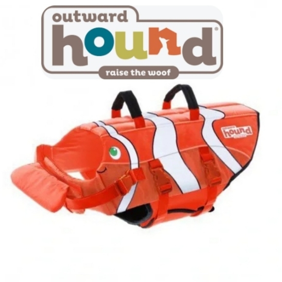 NEW Furry 4 Legged Friend Life Jacket Clown Fish Protect Pet M Up to 55lbs - Picture 2 of 10